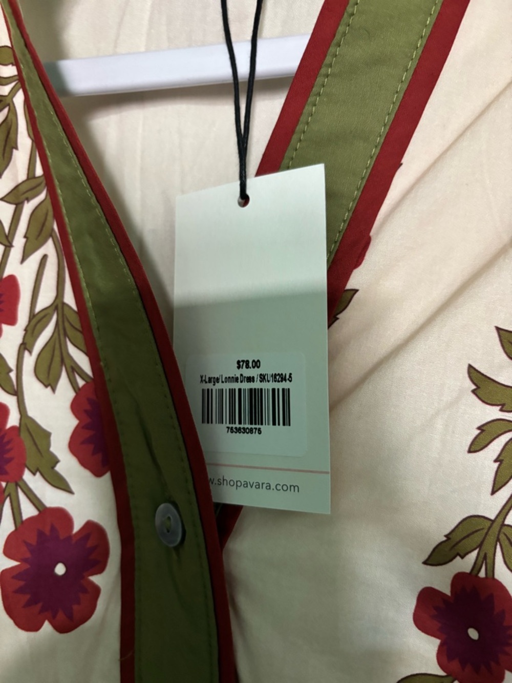 entro Olive Green and Red Trim dress - Picture 3 of 4
